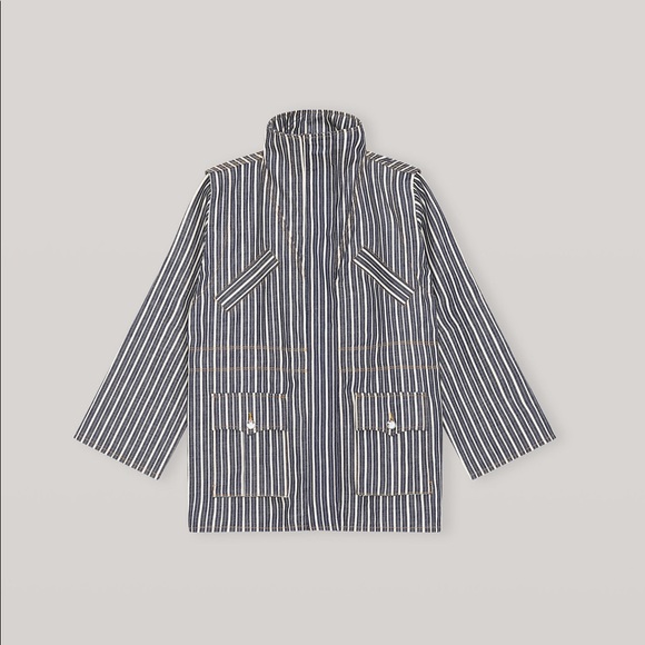 NWT Ganni Mixed Stripe Organic Cotton Denim Jacket - Picture 5 of 8